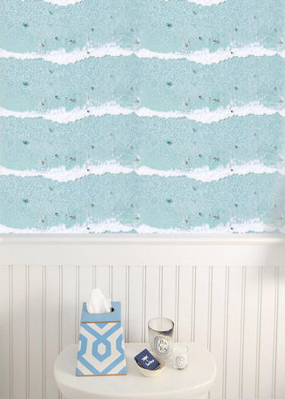 Mitchell Black Gray Malin Ocean Swimmers Wallpaper entryway at Say Decor