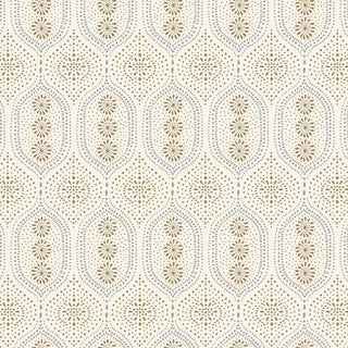 Holloway Floral Geometry brown and blue Peel and Stick Wallpaper from Say Decor
