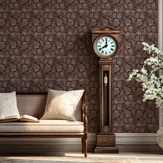 Cornelia plum Floral Peel and Stick Wallpaper living room from Say Decor