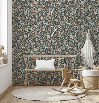 Green Daley Botanical Peel and Stick Wallpaper Nursery from Say Decor