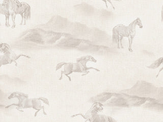 Greige Rook Horse Peel and Stick Wallpaper from Say Decor