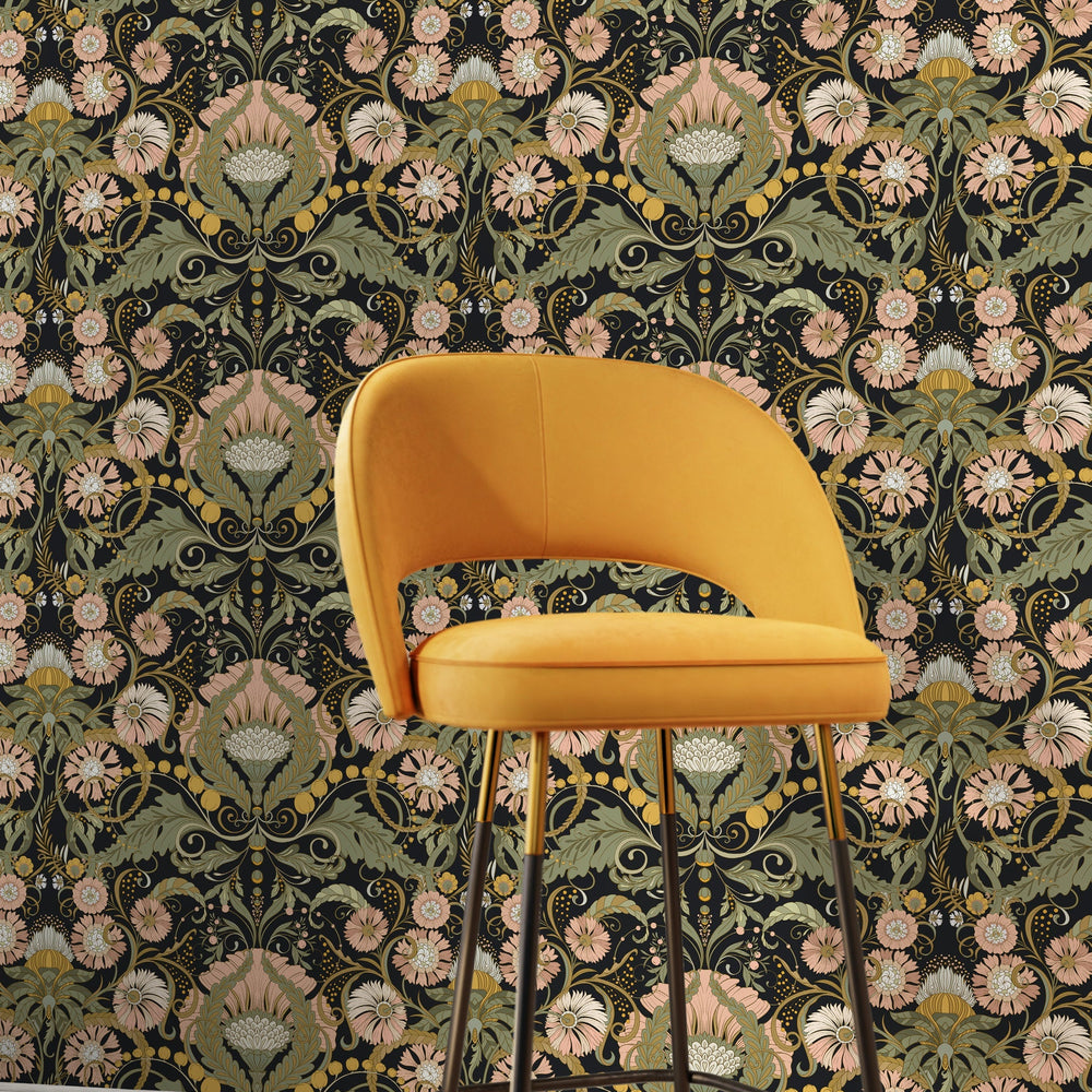 Art Nouveau floral vintage wallpaper decor from Say Decor