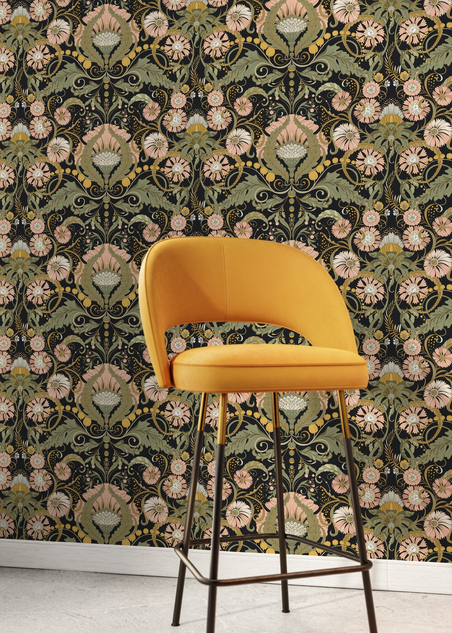Art Nouveau floral vintage wallpaper decor from Say Decor
