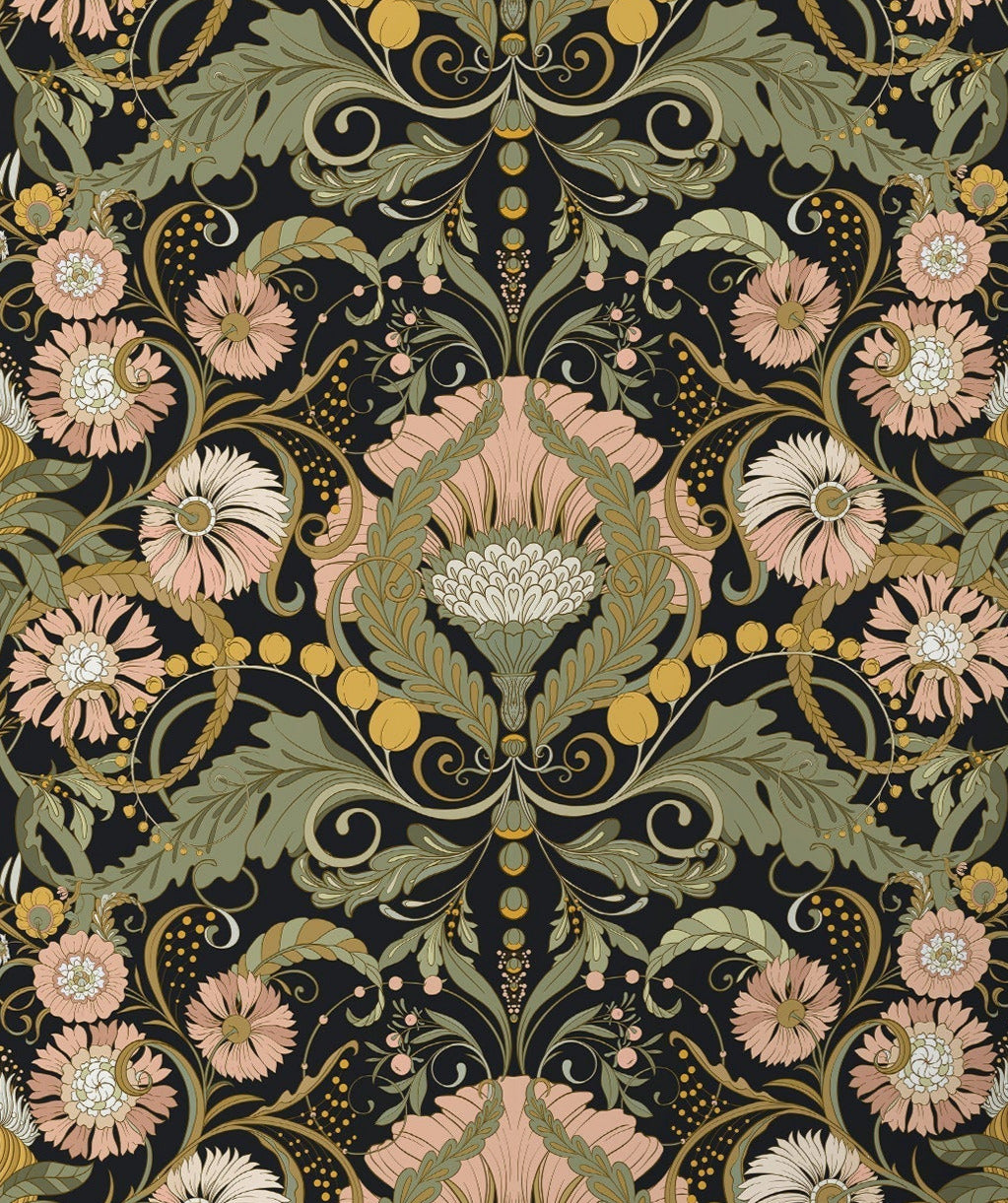 Art Nouveau floral vintage wallpaper from Say Decor