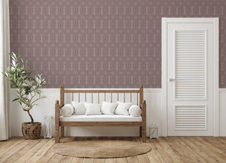 Holloway Floral Geometry purple Peel and Stick Wallpaper living room from Say Decor