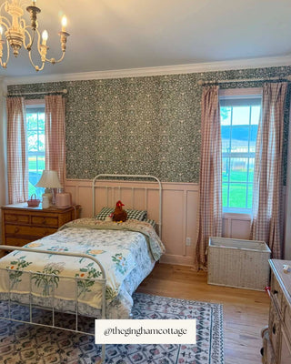 Riverpine Studio Saybrook Sage Roselyn Floral Wallpaper Bedroom at Say Decor