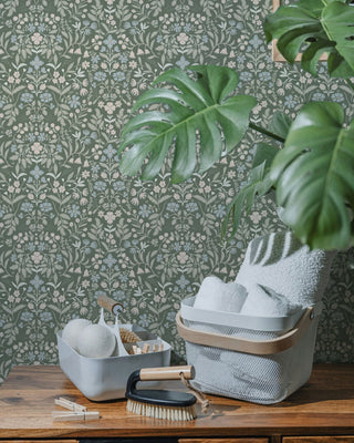 Riverpine Studio Saybrook Sage Roselyn Floral Wallpaper Decor at Say Decor