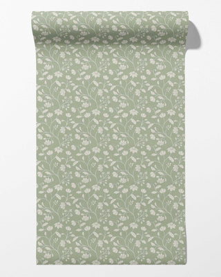 Riverpine Studio Soft Sage Wild Geranium Floral Wallpaper Roll at Say Decor