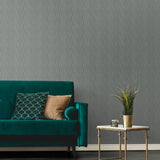 11006-10 striped ribbon paintable wallpaper living room from the RollOver collection by Erismann