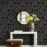 1301800 paisley damask wallpaper decor from the Black & White collection by Etten Gallerie