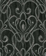 Black & White Paisley Damask Wallpaper
