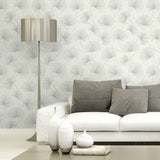 1302400 silver palm botanical wallpaper living room from the Black and White collection by Etten Gallerie