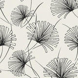 1302410 silver palm botanical wallpaper decor from the Black and White collection by Etten Gallerie