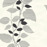 1303200 glitter leaf trail botanical wallpaper from the Black and White collection by Etten Gallerie