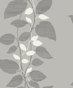 1303201 glitter leaf trail botanical wallpaper from the Black and White collection by Etten Gallerie