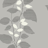1303201 glitter leaf trail botanical wallpaper from the Black and White collection by Etten Gallerie
