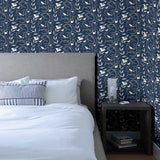 140090WR Birdsong peel and stick wallpaper bedroom from Elana Gabrielle
