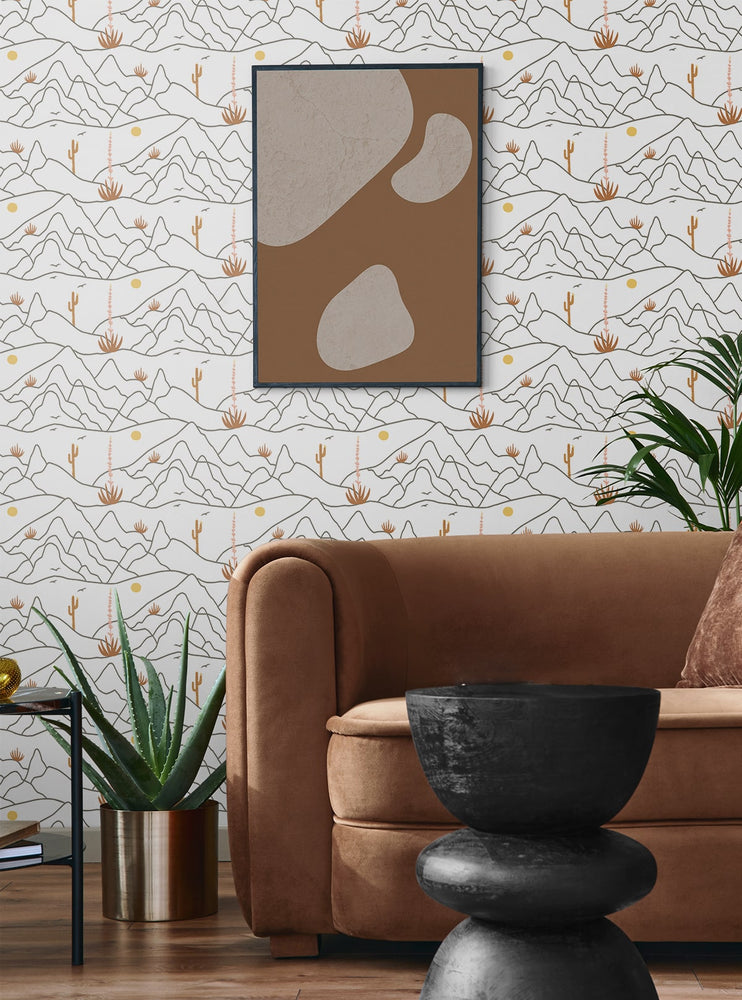 140100WR Desert Afternoon peel and stick wallpaper living room from Elana Gabrielle