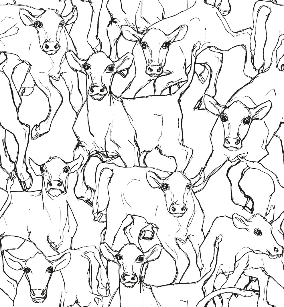 14106x iltavilli cow animal wallpaper from Marimekko Volume 5