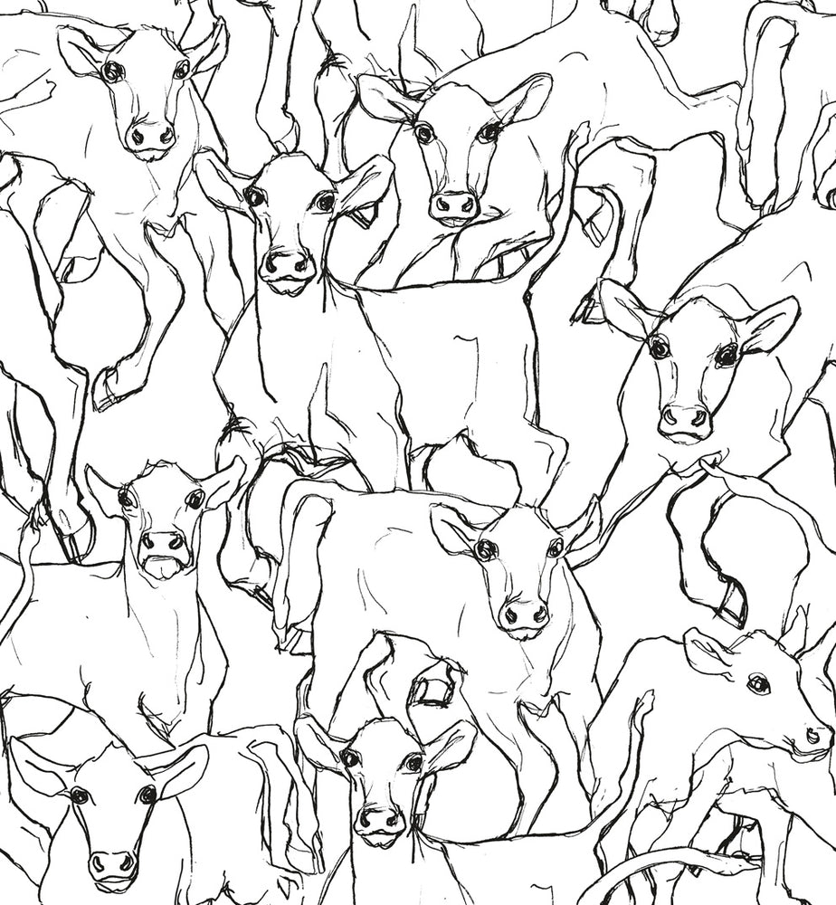 14106x iltavilli cow animal wallpaper from Marimekko Volume 5