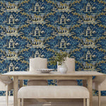 Leopard peel and stick wallpaper dining room 150131WR from Harrison Howard