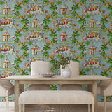Leopard peel and stick wallpaper dining room 150132WR from Harrison Howard