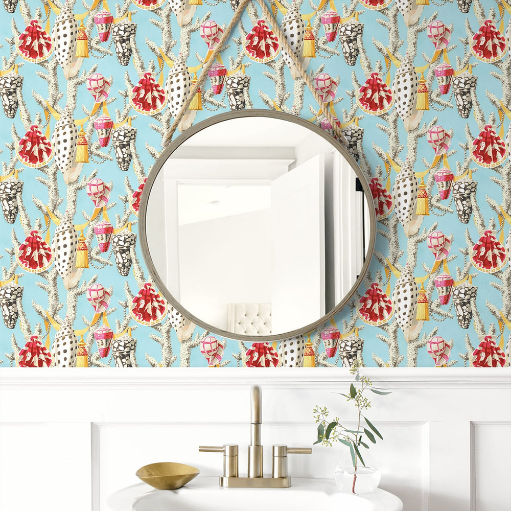 Beach peel and stick wallpaper bathroom 150140WR from Harrison Howard