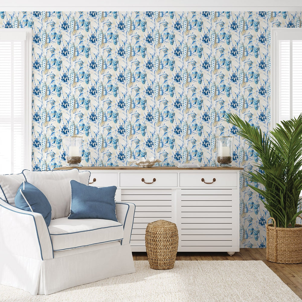 Beach peel and stick wallpaper family room 150141WR from Harrison Howard
