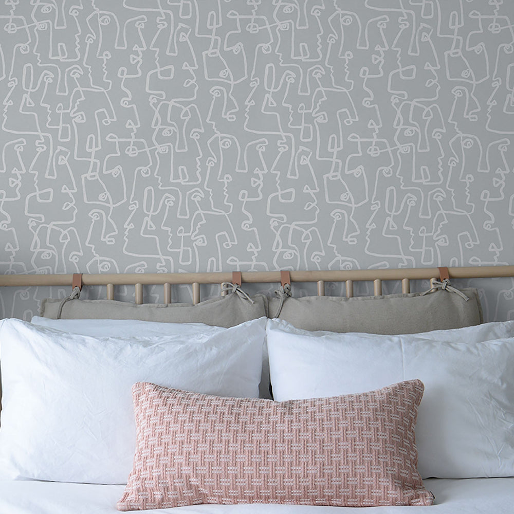 Abstract peel and stick wallpaper bedroom 160010WR from Surface Style