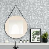 160010WR abstract peel and stick wallpaper bathroom from Surface Style