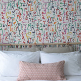 Abstract peel and stick wallpaper bedroom 160012WR from Surface Style
