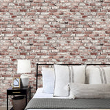 Faux brick peel and stick wallpaper bedroom 160051WR from Surface Style