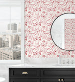 160062WR dog peel and stick wallpaper bathroom from Surface Style