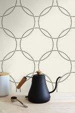1821010 polka dot geometric wallpaper kitchen from the Black & White wallpaper collection by Etten Gallerie
