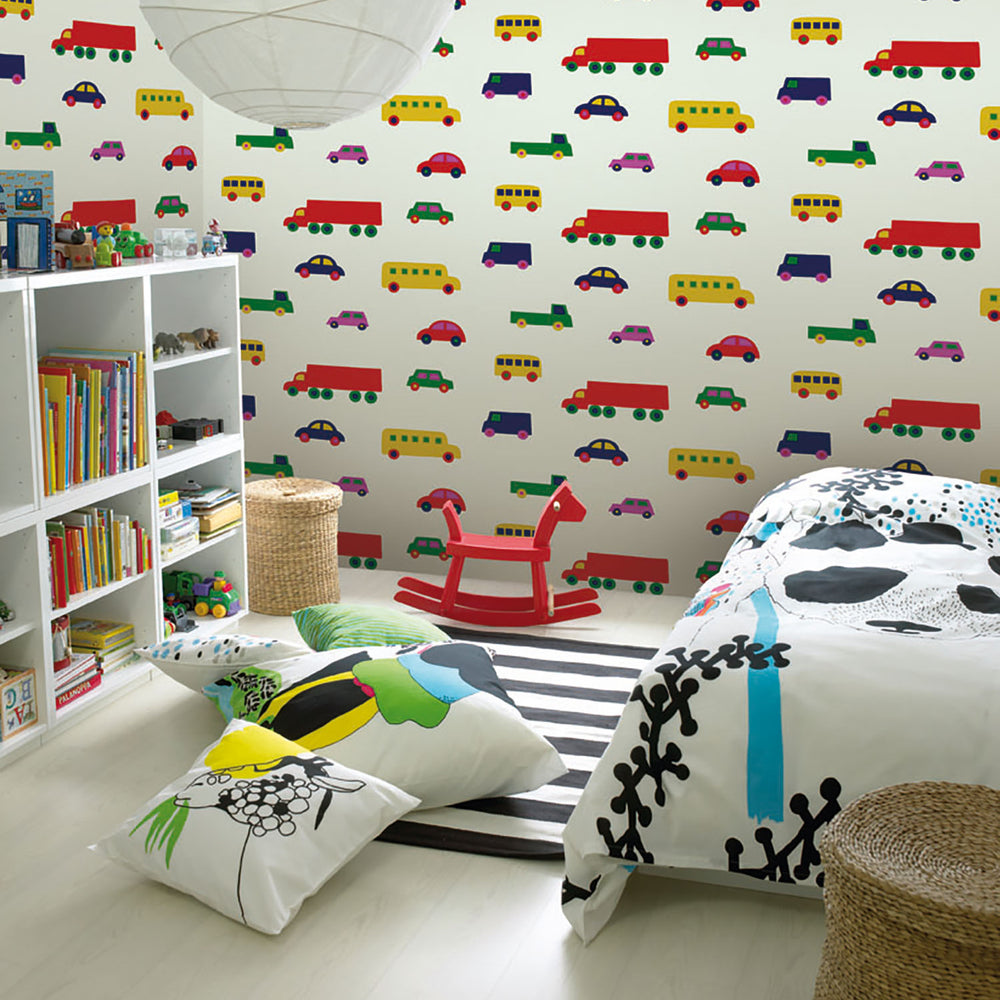 
                  
                    Childrens Bedroom with Marimekko Volume 5 Boboo Car Wallpaper
                  
                