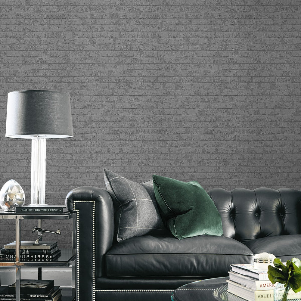 
                  
                    5372-10 faux brick paintable wallpaper living room from the RollOver collection by Erismann
                  
                