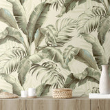 Palm leaf peel and stick wallpaper decor 802801WR from Tommy Bahama Home