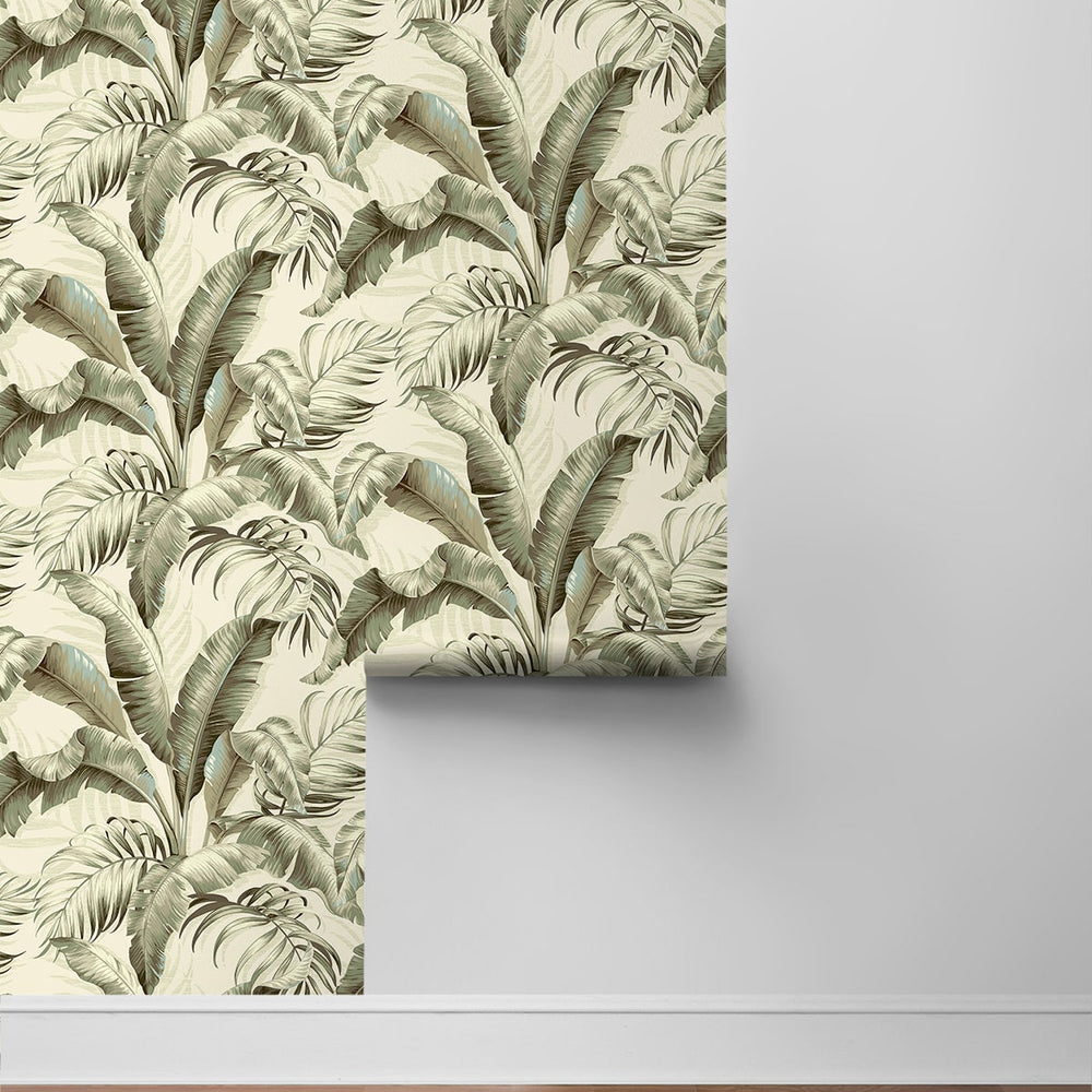 
                  
                    Palm leaf peel and stick wallpaper roll 802801WR from Tommy Bahama Home
                  
                