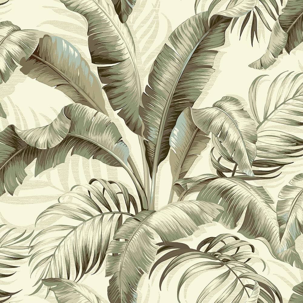Palm leaf peel and stick wallpaper 802801WR from Tommy Bahama Home
