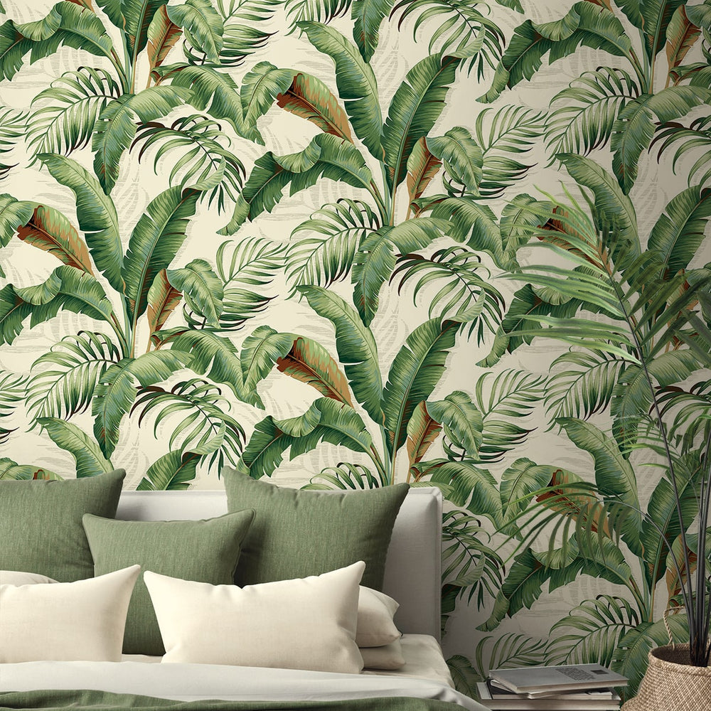 
                  
                    Palm leaf peel and stick wallpaper bedroom 802802WR from Tommy Bahama Home
                  
                