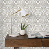 Rattan peel and stick geometric wallpaper decor 802820WR from Tommy Bahama Home