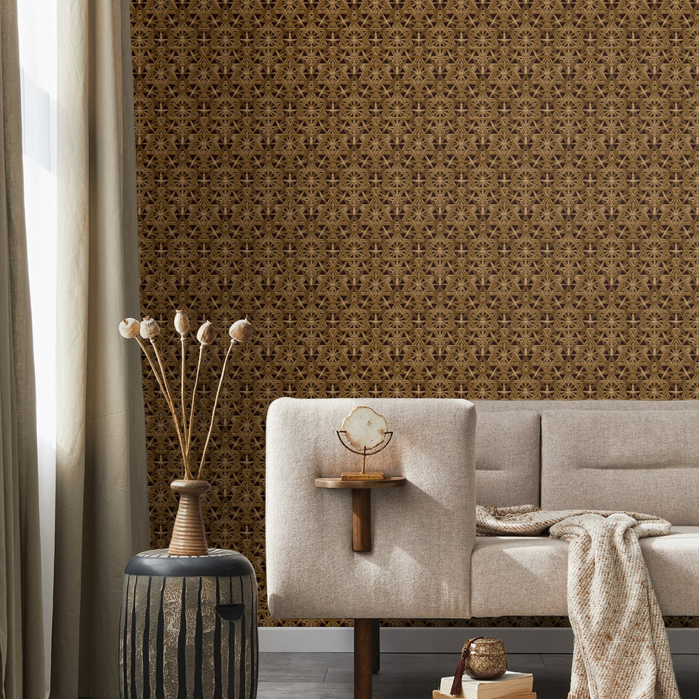 
                  
                    Rattan peel and stick geometric wallpaper living room 802821WR from Tommy Bahama Home
                  
                