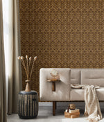 Rattan peel and stick geometric wallpaper living room 802821WR from Tommy Bahama Home