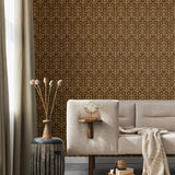 Rattan peel and stick geometric wallpaper living room 802821WR from Tommy Bahama Home