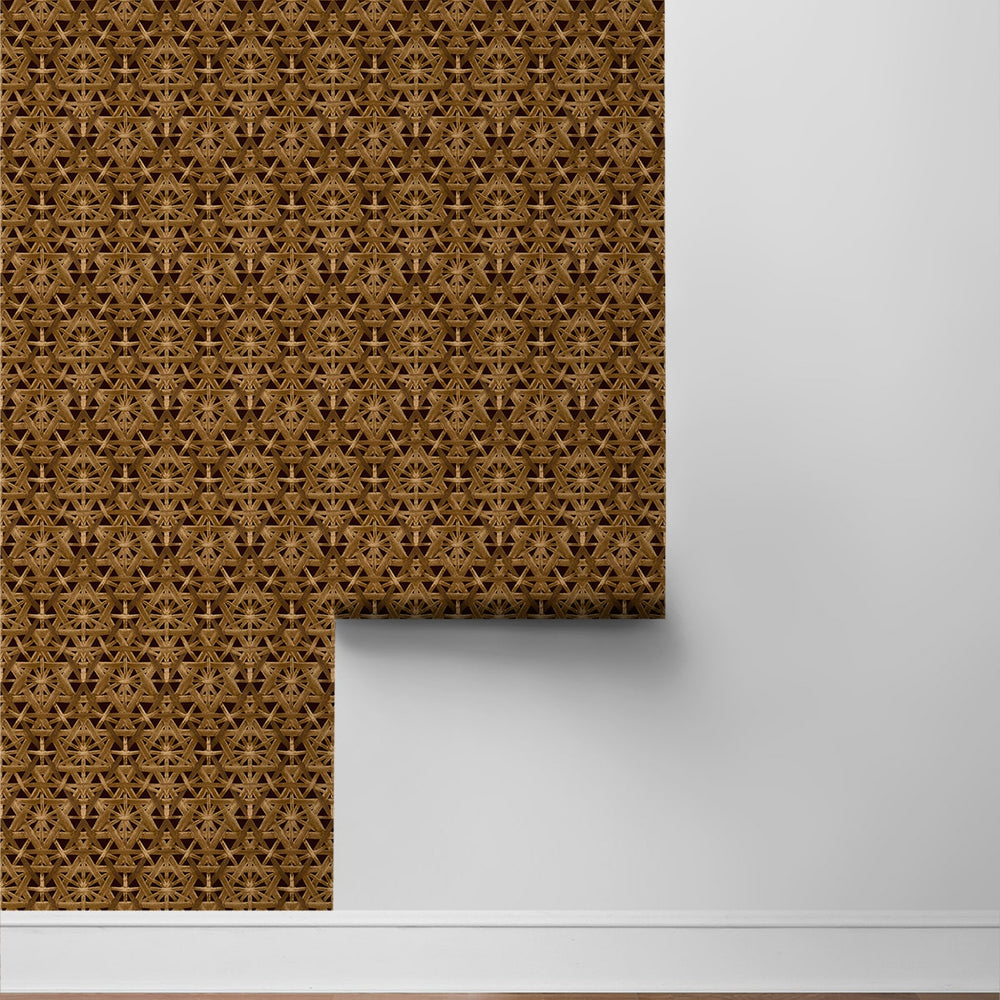 
                  
                    Rattan peel and stick geometric wallpaper roll 802821WR from Tommy Bahama Home
                  
                