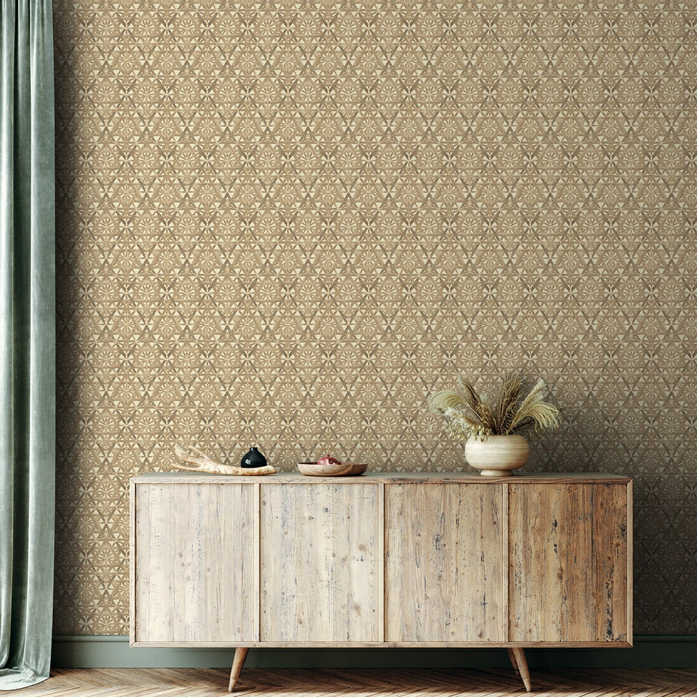 
                  
                    Rattan peel and stick geometric wallpaper entryway 802822WR from Tommy Bahama Home
                  
                