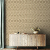 Rattan peel and stick geometric wallpaper entryway 802822WR from Tommy Bahama Home
