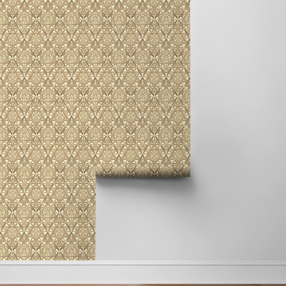 
                  
                    Rattan peel and stick geometric wallpaper roll 802822WR from Tommy Bahama Home
                  
                