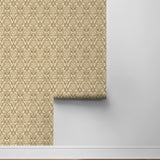 Rattan peel and stick geometric wallpaper roll 802822WR from Tommy Bahama Home