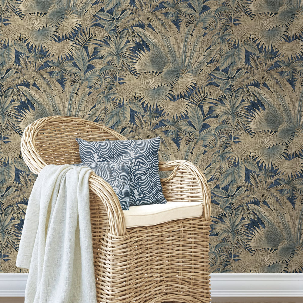 802830WR palm leaf peel and stick wallpaper accent from Tommy Bahama Home